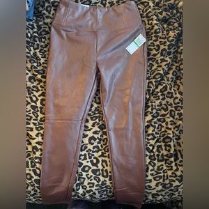 Brand new with tags brown faux leather petite pants